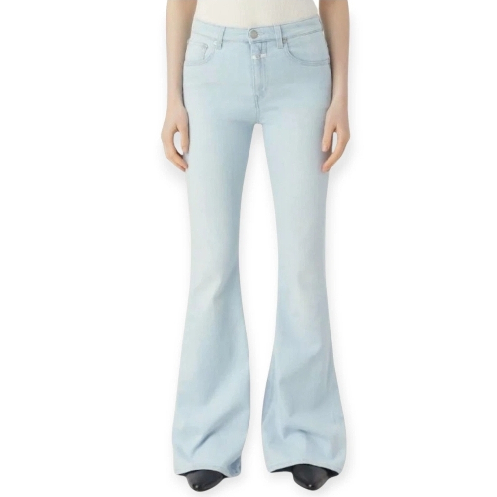 NWT CLOSED Rawlin High Rise Slim Flare Jeans Light Blue Wash Stretch Women's 31